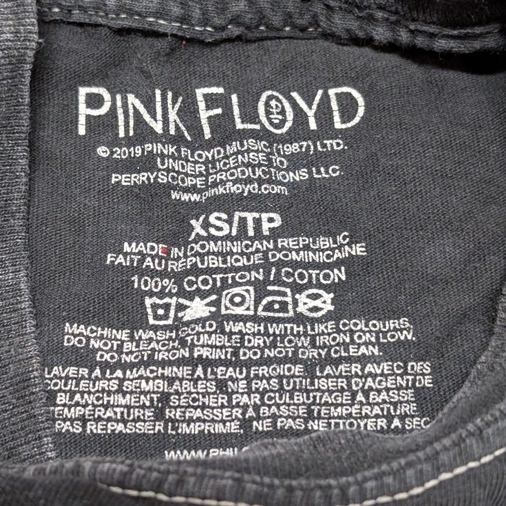 Pink Floyd Women's Oversize Cropped Graphic Band Concert T-Shirt Black XS - Picture 3 of 4